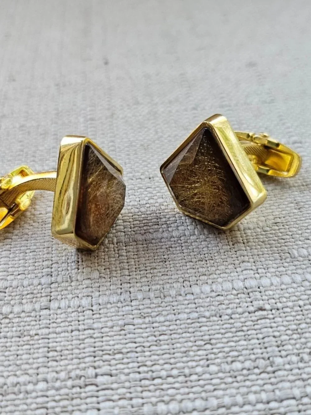 Men Dress Shirt Cuff Links Stud Diamond Shape Faux Stone Fashion Cufflink New